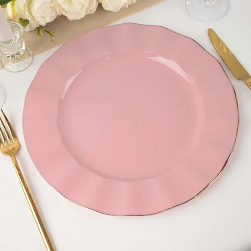 Miniatura 44 de Efavormart - Platos de cena de 11 pulgadas – Juego de 10 platos desechables redondos de plástico negro con borde dorado rizado – Vajilla elegante