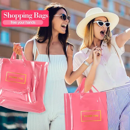 Miniatura 6 de Teling 200 piezas de bolsas de plástico de agradecimiento al por mayor, bolsas de mercancía para bodas y negocios, 9 x 12 pulg, 12 x 15 pulg, 15 x
