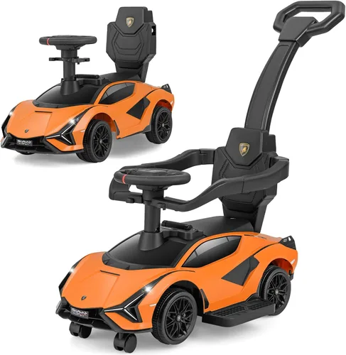 Miniatura 12 de OLAKIDS Lamborghini SIAN - Automóvil de empuje 3 en 1, con licencia para bebé, con mango de control parental, ruedas universales, juguete para Azul