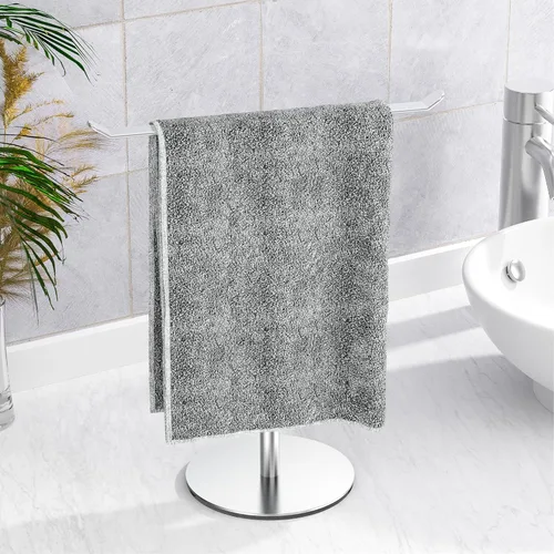 Miniatura 9 de Toallero en forma de T para toallas de mano para baño, con soporte para diademas y toalleros ligeros para baño, soporte negro para cocina