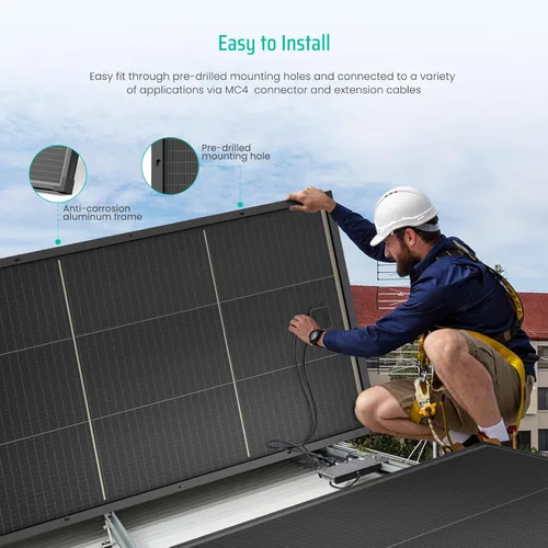 Miniatura 6 de Panel solar bifacial de 100 vatios, panel solar monocristalino de 12V 100W, módulo de alta eficiencia, tecnología monocristalina, funciona