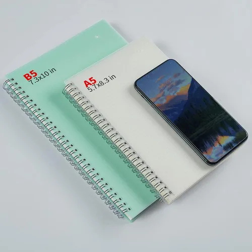 Miniatura 5 de Paquete de 2 diarios de puntos en espiral B5 con papel grueso de 4.23 oz/m², cuaderno espiral de cuadrícula de puntos con tapa dura de plástico