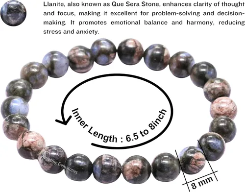 Miniatura 794 de Amazing Gemstone Pulsera de cristal para mujeres y hombres, pulsera de cristal curativo de protección, pulsera elástica con cuentas de piedras