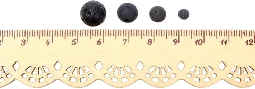 Miniatura 5 de TOAOB - 580 cuentas de lava natural volcánica negra de 0.157 in, 0.236 in, 0.315 in, 0.394 in, cuentas de piedras preciosas sueltas para decoración