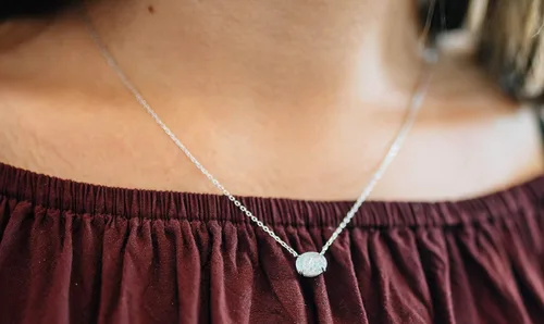 Miniatura 2 de Ellena Rose Collar de ópalo de plata de ley, plata de ley 925, pequeño y delicado ópalo ovalado para mujer, collares de piedras preciosas, joyería