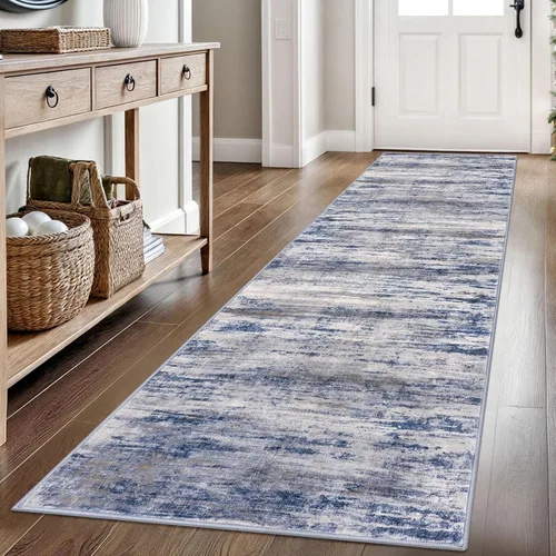 Miniatura 208 de KOZYFLY – Alfombra de pasillo moderna y lavable de diseño abstracto verde, 2 x 5 pies, antideslizante, suave y de pelo corto, ideal para cocina