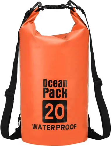 Miniatura 42 de Bolsa seca impermeable, 5 L, ajuste para mujeres y hombres, bolsas a prueba de agua, mochila flotante ligera de almacenamiento en seco con silbato