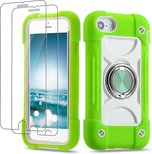 Miniatura 77 de Funda para iPhone Se3/iPhone Se2, iPhone 6/6S, iPhone 7/iPhone 8 de 4.7 pulgadas con soporte de anillo, con 2 protectores de pantalla resistentes
