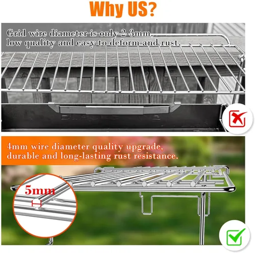 Miniatura 4 de Hisencn Rejilla Universal para Parrilla de Gas/Pellets de Madera/Plancha/Parrilla Ahumadora, Rejilla de Calentamiento Ajustable, Rejilla Superior