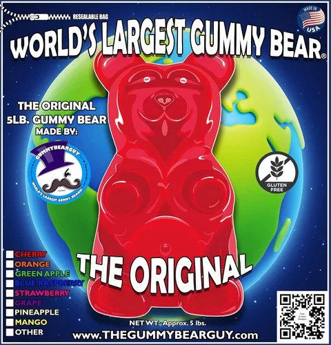 Miniatura 3 de El Oso de Goma ORIGINAL Más Grande del Mundo® Creado por The Gummy Bear Guy® Aproximadamente 5 libras Banana