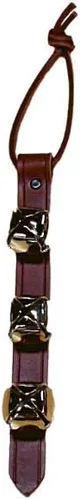 Miniatura 4 de Warner Arctic Sleigh Bells - Timbres decorativos de cuero para puerta (10 pulgadas con 3 campanas, cuero negro con campanas de latón)