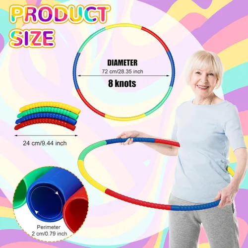 Miniatura 2 de Poen Juego de 16 piezas de cuerda de saltar y aro desmontable ajustable, equipo de cuerda de saltar para fitness, adolescentes y adultos, pérdida