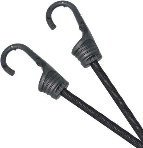 Miniatura 8 de Cuerdas elásticas de 24 pulgadas con ganchos, correas elásticas negras para camping, bicicleta, vagón plegable, maletero, etc.
