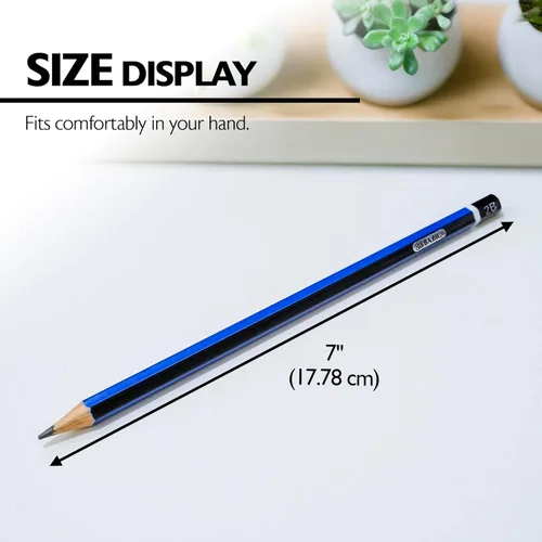 Miniatura 2 de Bazic #2B, lápices de madera, calidad premium, Azul