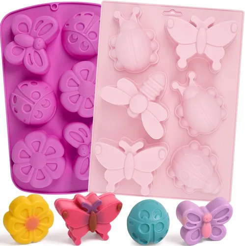 Miniatura 13 de Sakolla Paquete de 2 moldes cilíndricos de silicona para jabón, 15 moldes redondos de silicona para jabón hecho a mano, barras de loción, bombas