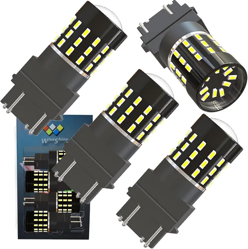 Miniatura 20 de BAU15S PY21W 1156PY 7507 7510 9507 Bombillas LED súper brillantes color amarillo ámbar de 54 SMD 3014 12V-24V para indicadores de posición, luz