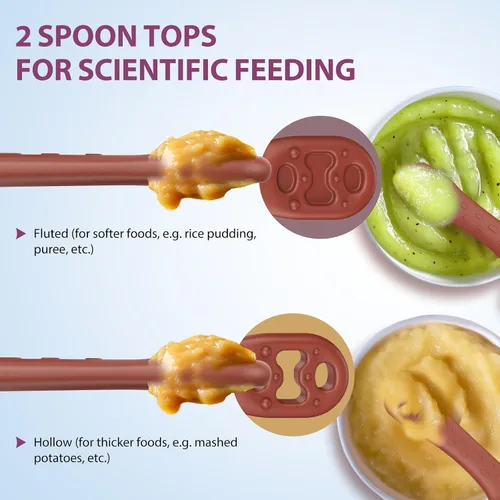 Miniatura 3 de akolik Cucharas para bebé, suministros de destete LED para recién nacidos, cucharas de silicona para masticar bebés, utensilios para hacer puré