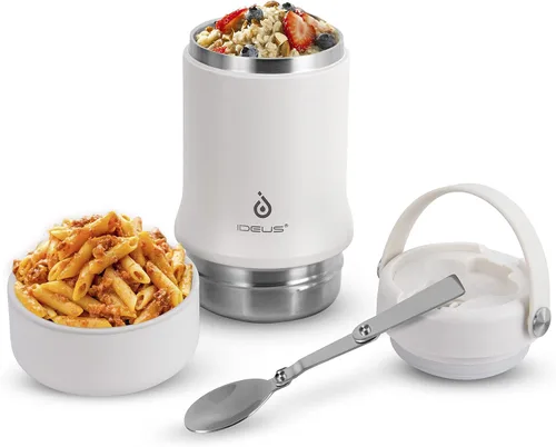 Miniatura 15 de Ideus Termo de sopa con cuchara plegable y cuenco de 20 onzas, lonchera Bento todo en uno aislada de acero inoxidable a prueba de fugas, contenedor