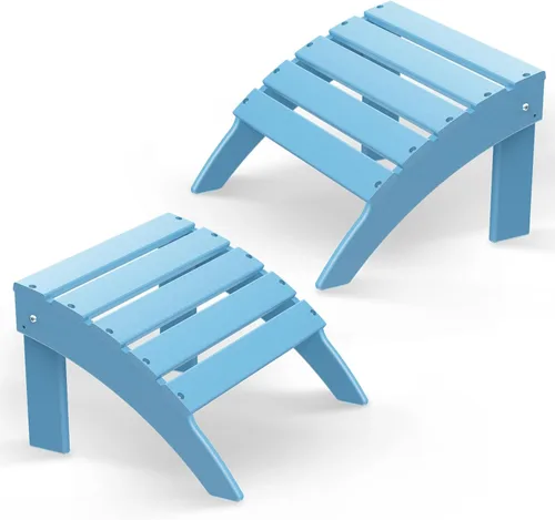 Miniatura 23 de Briopaws Otomana Adirondack plegable, silla Adirondack de polietileno de alta densidad resistente a la intemperie, reposapiés de plástico para Blanco