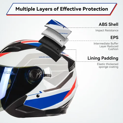 Miniatura 5 de Casco de motocicleta de cara abierta 3/4 para adultos, hombres y mujeres, aprobado por DOT, casco de carreras de bicicleta de calle, casco