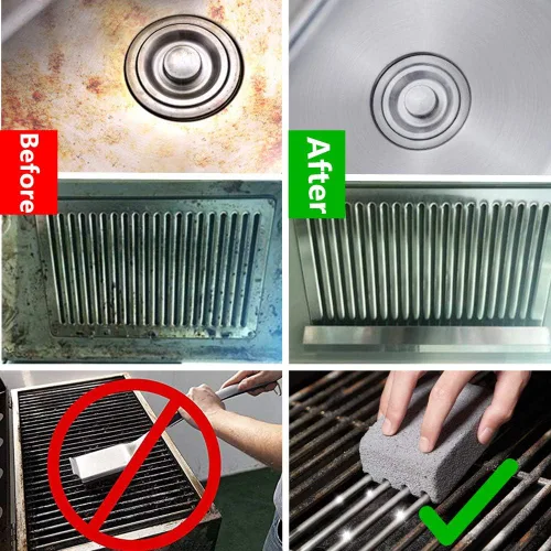 Miniatura 4 de Bloque de ladrillos de limpieza para plancha, limpieza de parrilla resistente, ladrillos de piedra, cocinas de parte superior plana, limpiador