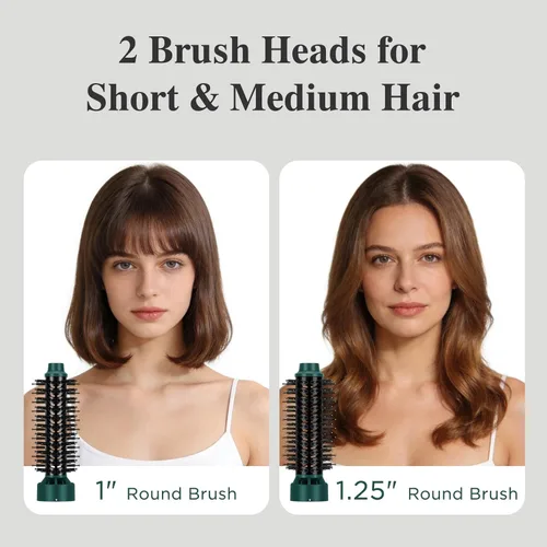 Miniatura 5 de Aima Beauty Blow Dryer Brush Set - 4-in-1 Round Brush Blow Dryer Adds Shine, Smooth, Curl & Volume for Short to Medium Hair, Interchangeable 1” &