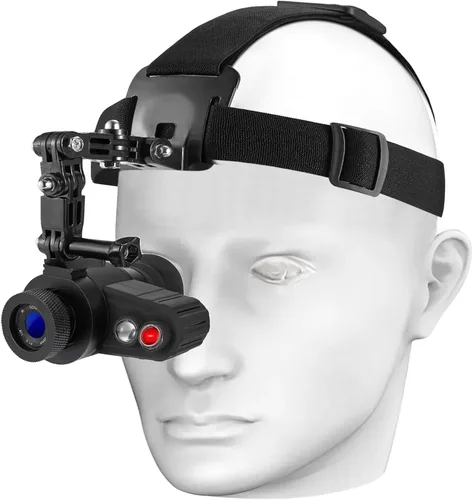 Gafas monoculares de visión nocturna montadas en la cabeza con correa elástica para la cabeza, aumento predeterminado 7X, equipo NVG rango de 1148