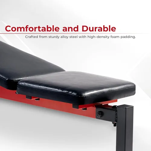 Miniatura 4 de Sunny Health & Fitness Multi-Function Adjustable Weight Bench with Squat Rack & Barbell Rack, Full Body Strength Training Equipment for Home Gym
