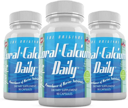 Daily Health - Calcio de coral puro de Okinawa - Suplemento de grado marino con 72 oligominerales - 1475 mg, 270 cápsulas vegetales (suministro de 3
