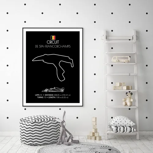 Miniatura 24 de Custom Car Posters Póster hecho a mano compatible con Autodromo Enzo e Dino Ferrari (Imola, Italia), póster de pista de carreras diseñado