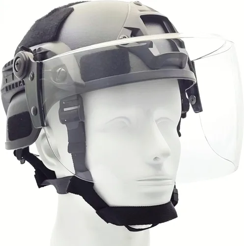 Casco táctico ACH Airsoft con visera transparente de cara completa, protector protector MICH 2000 modo para paintball al aire libre CS Wargame Negro
