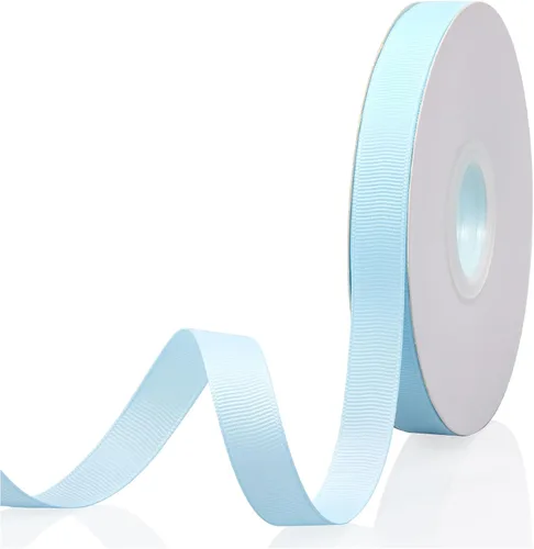 Miniatura 78 de Cinta de grogrén de doble cara de color liso azul bebé de 1-1/2 pulgadas x 50 yardas para envolver regalos, bodas, fiestas, manualidades, lazos