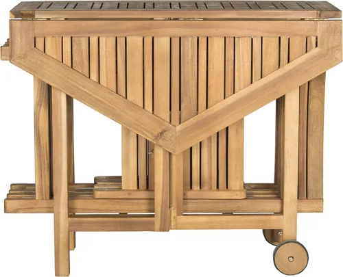 Miniatura 6 de SAFAVIEH Kerman - Juego de comedor plegable de 5 piezas de madera de acacia lavada blanca con mesa plegable y 4 sillas de director (PAT7000A)