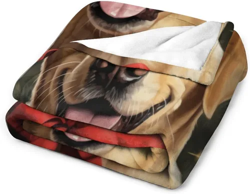 Miniatura 3 de Yellow Lab - Manta de Labrador de Navidad, linda y divertida para varios perros y mascotas, manta de verano de 30 x 40 pulgadas, manta de franela