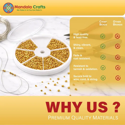 Miniatura 3 de Mandala Crafts Cuentas engarzadas para joyería – 3000 piezas de 0.059 in 0.079 in 0.079 in 0.098 in tono dorado tubos crimpadores – topes de cuentas