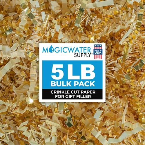 Miniatura 64 de MagicWater Supply - Relleno de papel triturado de corte arrugado de 1 libra verde - Embalaje decorativo y protector para regalos de dama de honor