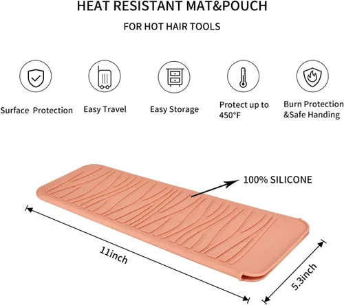 Miniatura 2 de Bolsa de viaje de silicona resistente al calor para alisadoras, prensadoras, rizadores, planchas planas y herramientas de peinado