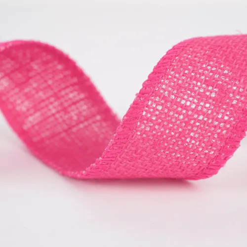 Miniatura 8 de MEEDEE Cinta de arpillera rosa intenso, cinta de arpillera de yute natural de 1.5 pulgadas, cinta de yute rosa intenso, rollo de cintas de arpillera