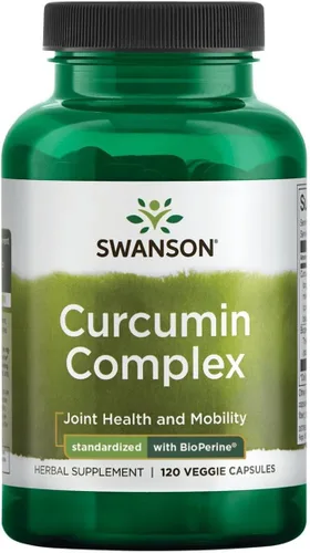 Swanson Complejo de curcumina - Suplemento herbario que apoya la salud de las articulaciones, la movilidad y la función física - estandarizado con