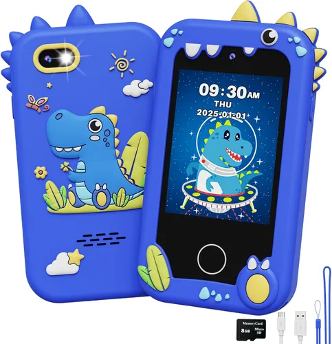 UCIDCI Juguetes de Teléfono Inteligente para Niños para Niñas Juguetes de Teléfono para Niños Pequeños con Juegos de Aprendizaje, Navidad, Regalos