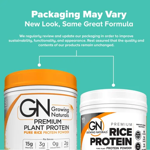 Miniatura 8 de Growing Naturals Proteína orgánica de arroz en polvo, sabor a chocolate, sin OMG, vegano, 16.8 onzas