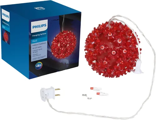 Miniatura 4 de PHILIPS Lámpara de esfera colgante multicolor de 5.5 pulgadas con 50 bombillas LED, certificación UL para uso en interiores y exteriores, 50 mini