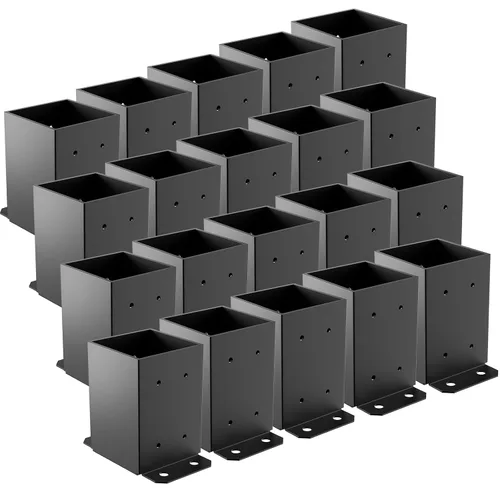 Miniatura 9 de SPACEEUP Base de Poste 4x4 2 Piezas, Tamaño Interior 3.6"x3.6" Base de Poste para Terraza, Anclaje de Poste Resistente con Recubrimiento en Polvo