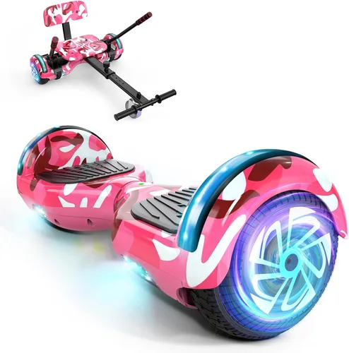 Miniatura 6 de SISIGAD Scooters for Kids Ages 7-12, with Built-in Bluetooth Speaker and 6.5" Colorful Lights Wheels, Safety Certified Self Balancing Scooter H4-rosa