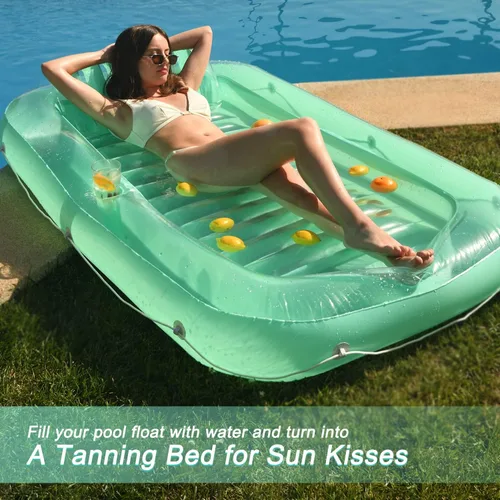 Miniatura 3 de Float Joy Tanning Pool Floats Adult Inflatable Tanning Bed for Backyard Lake Floats Tanning Pool Lounger Sunbathing Pool Flotador de piscina