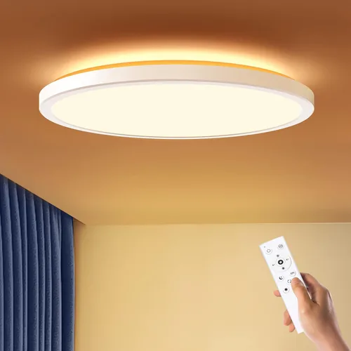 Miniatura 13 de BLNAN Lámpara de techo LED regulable con control remoto, 12 pulgadas, 3000 K-6500 K, color de luz ajustable, moderna lámpara de techo ultrafina