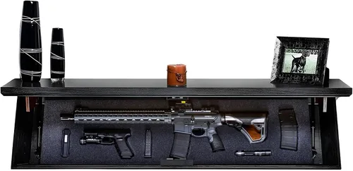 Miniatura 9 de Estante de ocultación Freedom 52R con puerta trampa y bloqueo RFID - Compartimento oculto seguro y seguro - 46" X 13.5" X 5" - Cereza