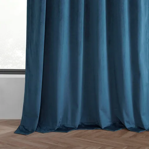 Miniatura 8 de HPD Half Price Drapes Cortinas Básicas de Terciopelo Deluxe para Oscurecer Habitaciones con Bolsillo para Varilla - Juego de 2 Paneles - Cortinas