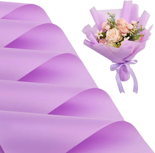 Miniatura 23 de BEISHIDA 100 PCS Papel de Envolver Floral Rosa - Papel de Envolver Flores Mate Impermeable para Ramo, Suministros de Floristería, Manualidades DIY