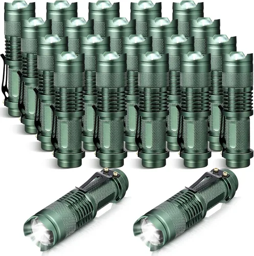 Miniatura 13 de Fumete 20 Piezas Linterna LED Mini 3 Modos Antorcha Táctica Pequeña Resistente al Agua Linterna de Bolsillo con Enfoque Ajustable Linterna Tipo